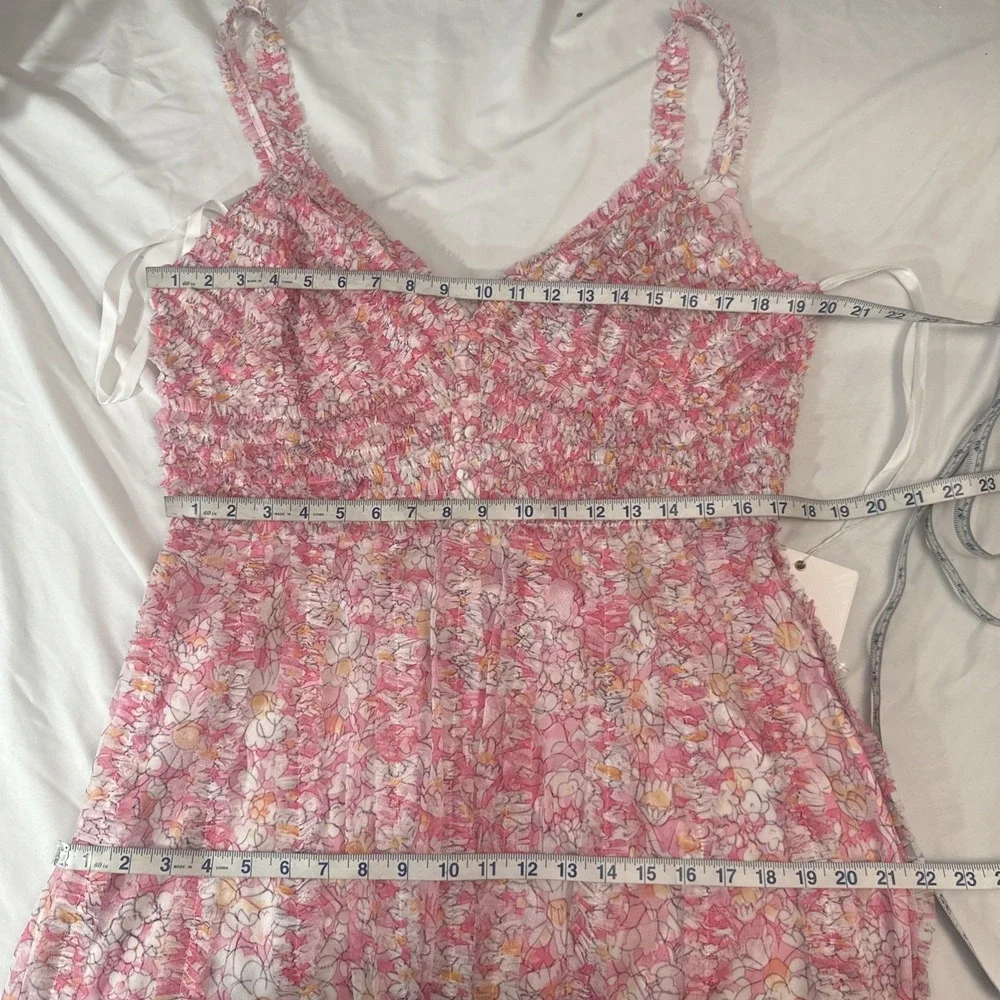 NWT Mac Duggal [ 12 ] 8012 Floral V-Neck Floral A line Midi Dress In Pink #S1938 - Picture 5 of 16